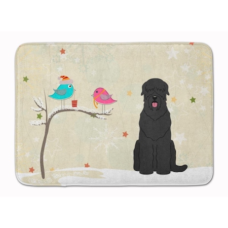 Carolines Treasures Christmas Black Russian Terrier Machine Washable Memory Foam Mat BB2498RUG